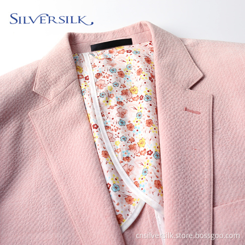 Slim Fit Casual Business Blazer Pink Party Suits